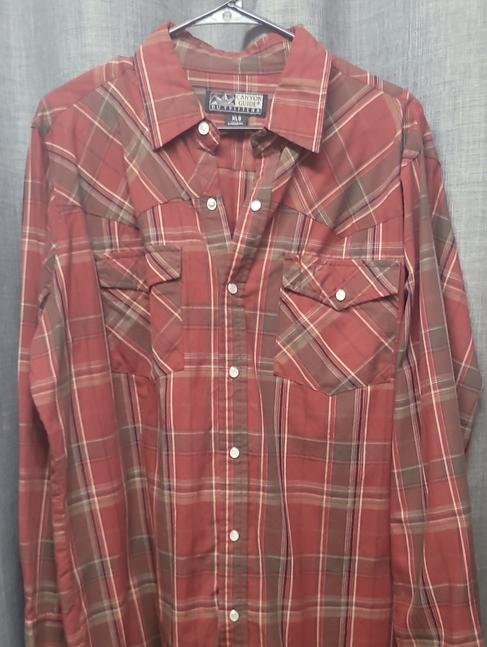 Canyon Guide Men's Rust Plaid Button-Down Shirt